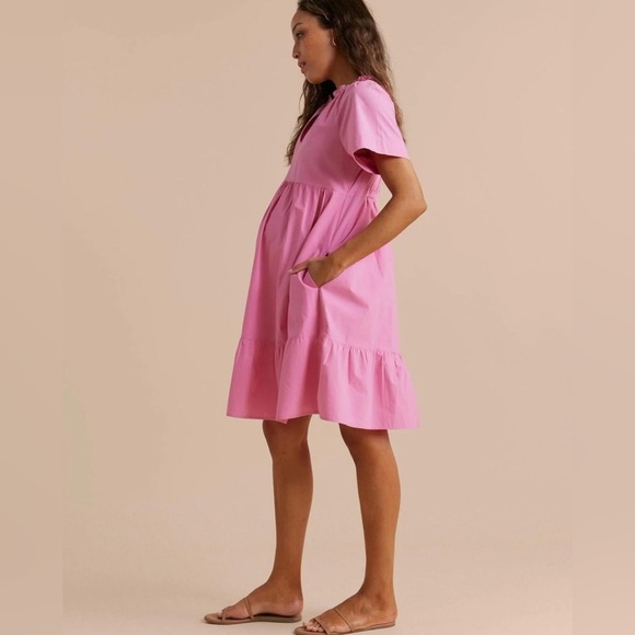 Pea in the Pod Raglan Pink Maternity dress Women’s size S - Picture 2 of 8